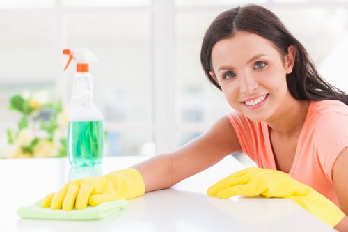 Professional Marks Gate carpet cleaners working on a living room carpet